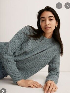 Madewell Basketweave Stitch Sweater Cotton Blend